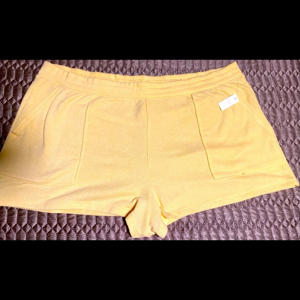 Yellow Terry Cloth Shorts